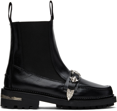 Toga Black Embellished Chelsea Boots In Aj1150 Black