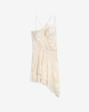 Iro Leodie Leopard Asymmetric Mini Dress In Off White