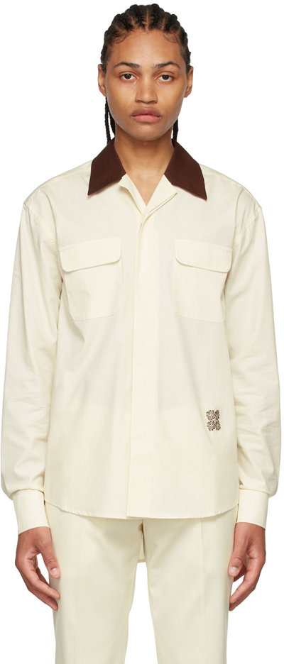 Lukhanyo Mdingi Ssense Exclusive Off-white Cotton Shirt In Butter