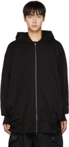 Julius Black Twisted Tuck Hoodie In Black