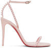 Christian Louboutin So Me Red Sole Tonal Spike Leather Sandals In Pink