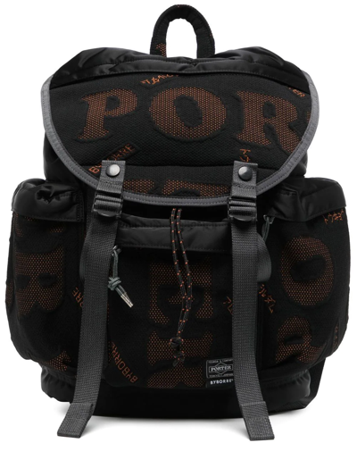 Porter-yoshida & Co Intarsia-knit Logo Backpack In Black