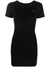 Marine Serre Organic Cotton Mini T-shirt Dress In Black