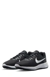 Nike Revolution 6 Running Shoe In Black/ White/ Smoke Grey