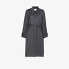 Low Classic Oversized-sleeve Cuban-collar Woven Trench Coat In Grey