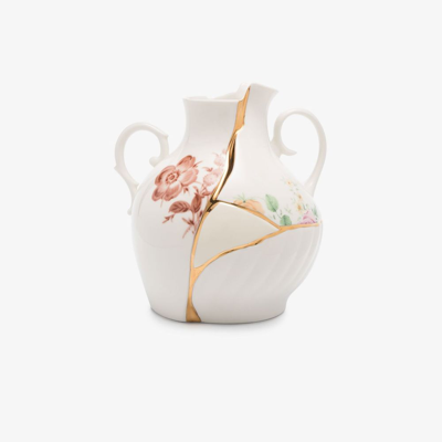 Seletti White Kintsugi Small Porcelain Vase