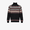 Brunello Cucinelli Green Roll Neck Intarsia-knit Jumper In Green