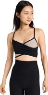 Beyond Yoga Blocked At Your Leisure Bra In Darkest Night/chai Colorblock