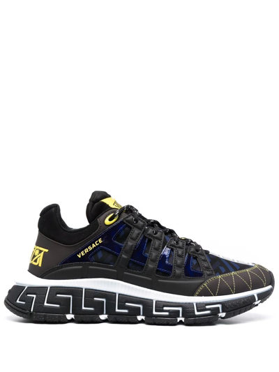 Versace Trigreca Sneakers With Cut-out Detail In Black