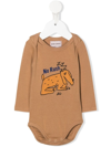 Bobo Choses Graphic-print Organic-cotton Bodysuit In Brown