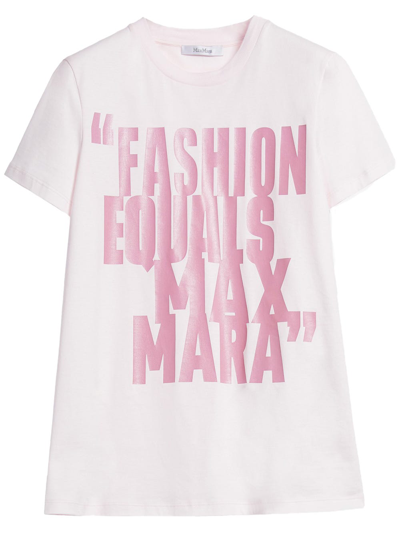 Max Mara Cotton Jersey T-shirt In Pink