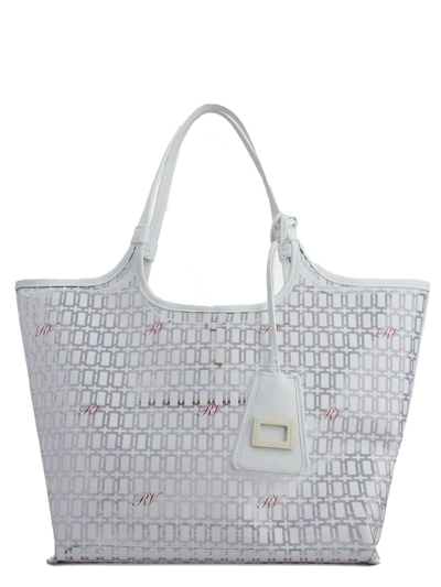Roger Vivier Grand Vivier Medium Bag In Pvc In White