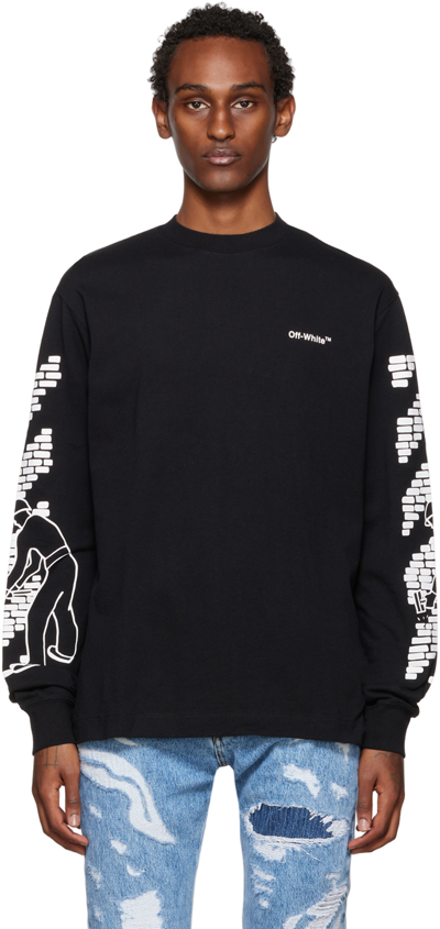 Off-white Black Bricks Skate Long Sleeve T-shirt In Nero