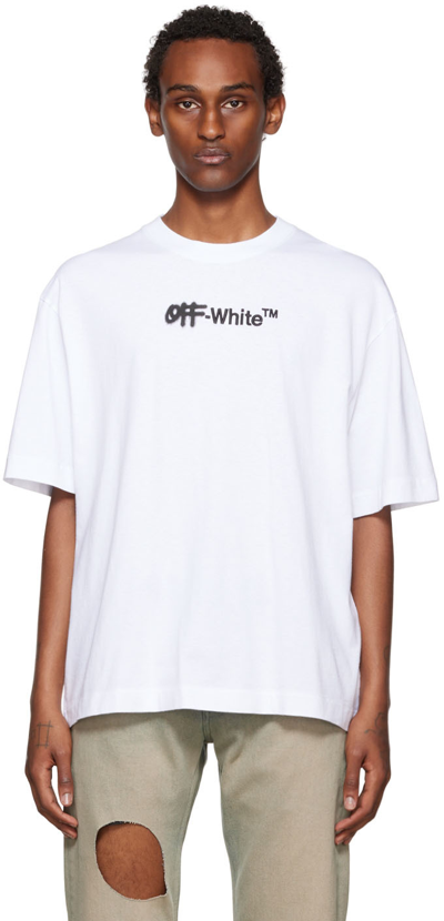 Off-white White Spray Helv Over Skate T-shirt