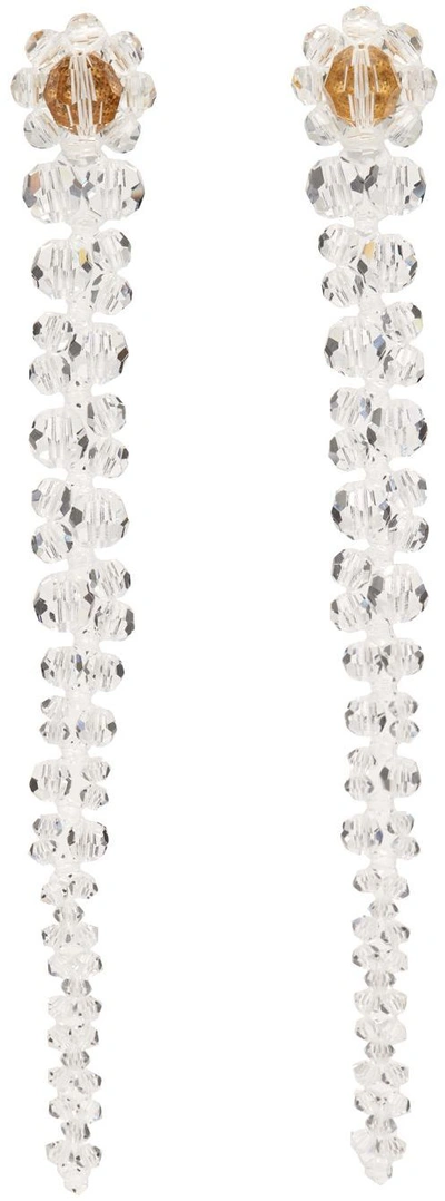 Simone Rocha Transparent Drip Earrings In White