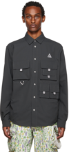 Nike Acg Dri-fit Uv Devastation Trail Button-up Shirt In Dk Smoke Grey/lt Iro