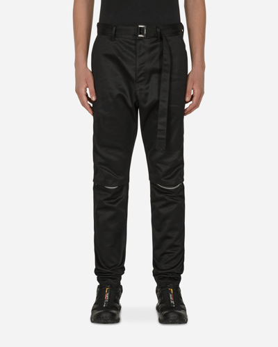 Sacai Cotton Chino Knee Zip Pants In Black