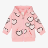 GIVENCHY GIRLS PINK CHITO ZIP-UP HOODIE