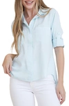 Bella Dahl Split Back Button-up Shirt In Sea Foam