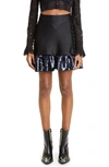 Rabanne Sequin-embellished Ruffle-hem Stretch-woven Mini Skirt In Black