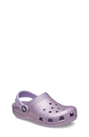 Crocs Kids' Classic Glitter Clog Sandal In Lavender
