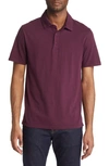 Vince Regular Fit Garment Dyed Cotton Polo Shirt In Deep Wine