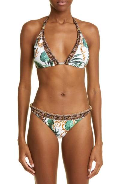 Camilla Ball Leaf-print Knotted Bikini Set In Tigertra