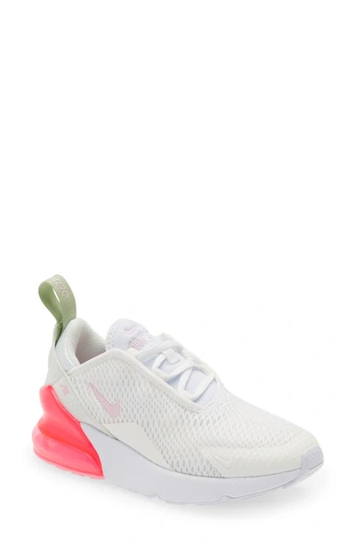 Nike Kids' Air Max 270 Trainer In White/pink Foam/honeydew