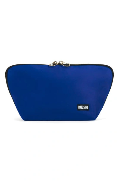 Kusshi Signature Makeup Bag In Royal Blue/ Red