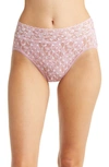 Hanky Panky Floral Print Lace Briefs In Pink Frosting