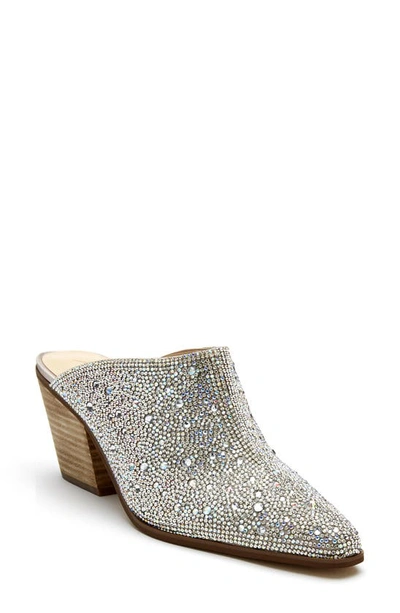 Matisse Gatsby Rhinestone Pointed Toe Mule In Clear Rhinestone