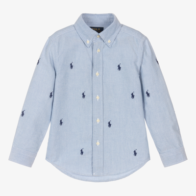 Polo Ralph Lauren Kids' Boys Blue Pony Logo Shirt