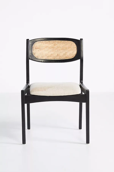 Anthropologie Zoey Caned Armless Dining Chair In Black