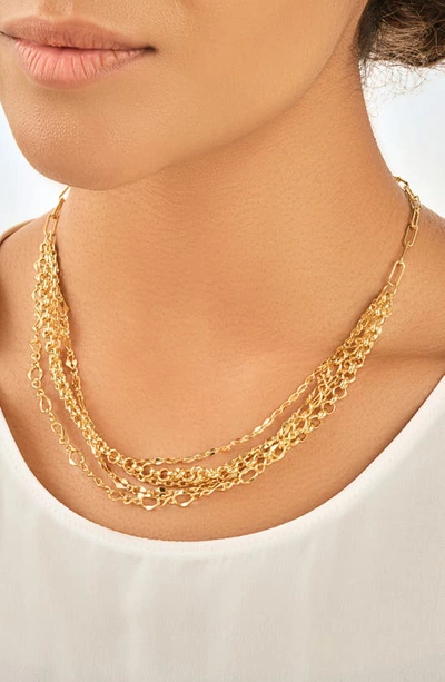 Sterling Forever Hadleigh Layered Necklace In Gold