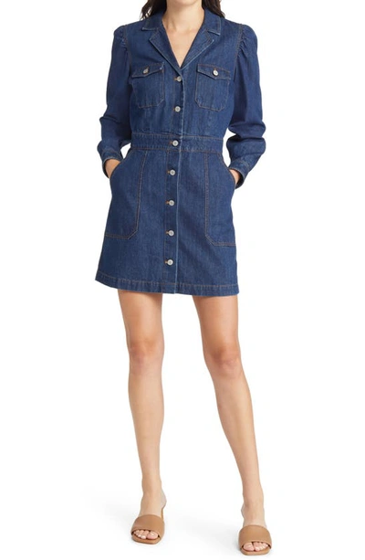 Rails Lisette Long Sleeve Denim Shirtdress In Raw Denim