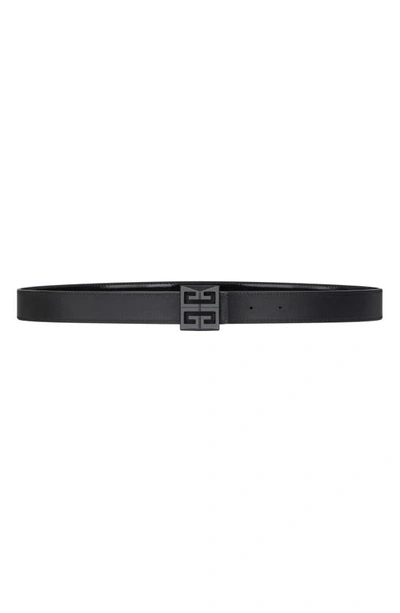 Givenchy 4g Buckle Reversible Leather Belt In 001-black