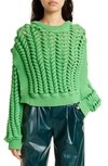 Aknvas Jules Open Stitch Sweater In Grass