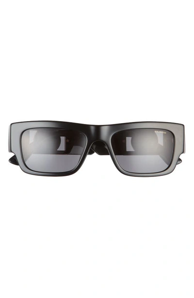 Versace 53mm Polarized Rectangular Sunglasses In Black