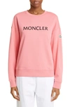 Moncler Logo Crewneck Sweatshirt In Pink