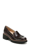 Naturalizer Darcy Fringe Leather Loafer In Cinnamon Patent Leather