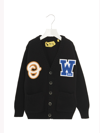 Off-white Initial-patch Knitted Cardigan In Black