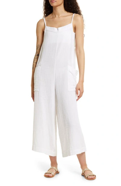 Rip Curl Premium Surf Cotton Gauze Jumpsuit In White