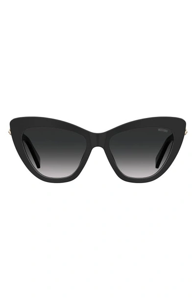 Moschino 54mm Gradient Cat Eye Sunglasses In Black