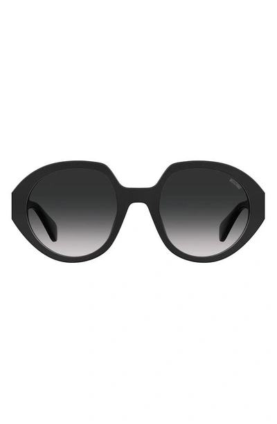 Moschino 53mm Gradient Round Sunglasses In Black