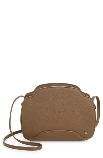 Loro Piana Sesia Matte Leather Crossbody Bag In Warm Mastic