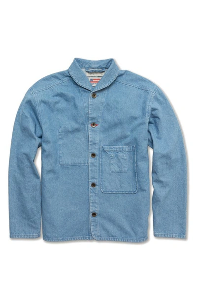 Imperfects Shepherds Denim Button-up Shirt In Sky Blue