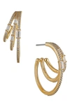 Nadri Triple Stack Hoop Earrings In Gold