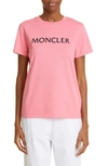 Moncler Logo Graphic Tee In Pink