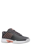 K-swiss Hypercourt Express 2 Tennis Shoe In Asphalt/white/peach Amber