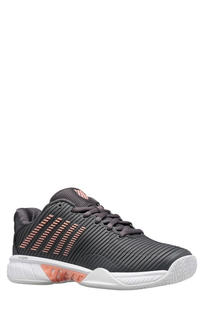 K-swiss Hypercourt Express 2 Tennis Shoe In Asphalt/white/peach Amber